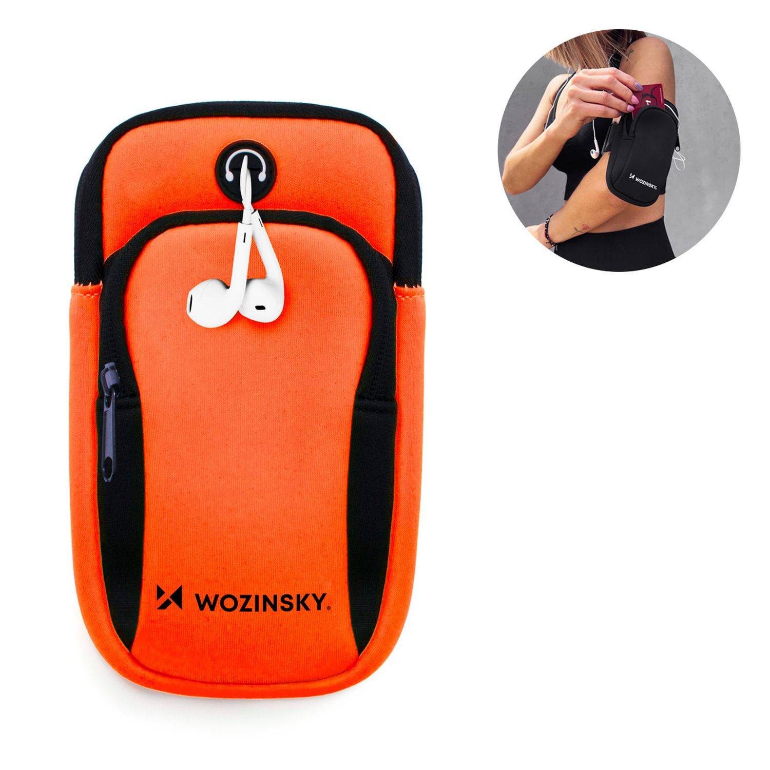 Wozinsky Laufband für Handys Armband Handytasche flexibles und wasserdichtes Gerät Orange