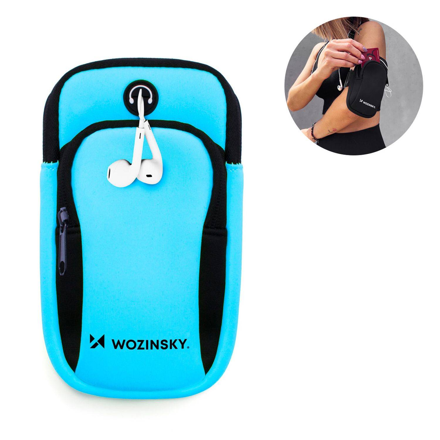 Wozinsky Laufband für Handys Armband Handytasche flexibles und wasserdichtes Gerät Blau