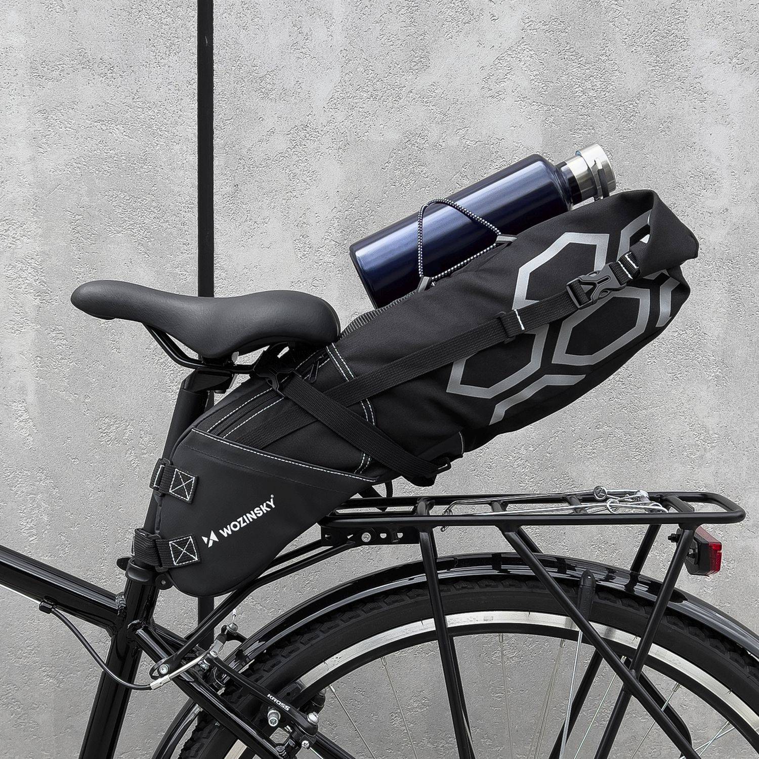Wozinsky geräumige Fahrrad Satteltasche Satteltasche groß 12l schwarz (WBB9BK)