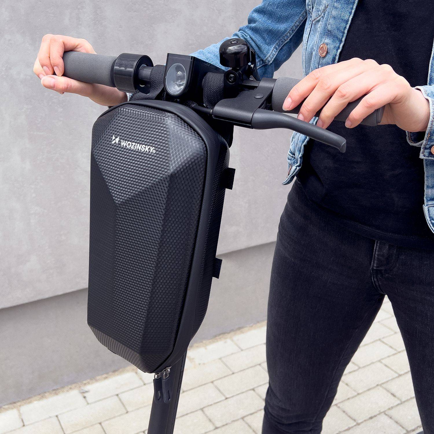 Wozinsky wasserdichte Scooter Lenkertasche 4l Lenkertasche schwarz (WSB2BK)