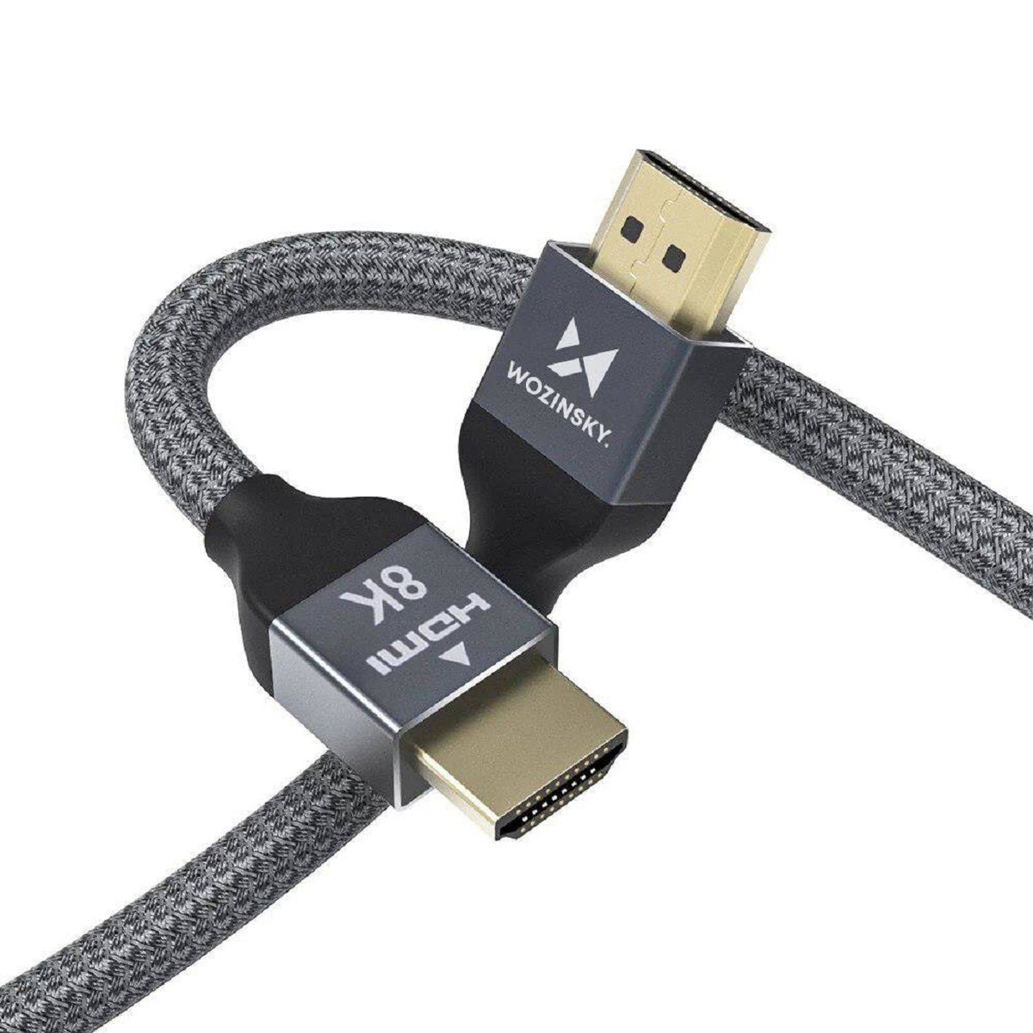 Wozinsky Kabel HDMI 2.1 8K 60 Hz 48 Gbps / 4K 120 Hz / 2K 144 Hz Silber 2m