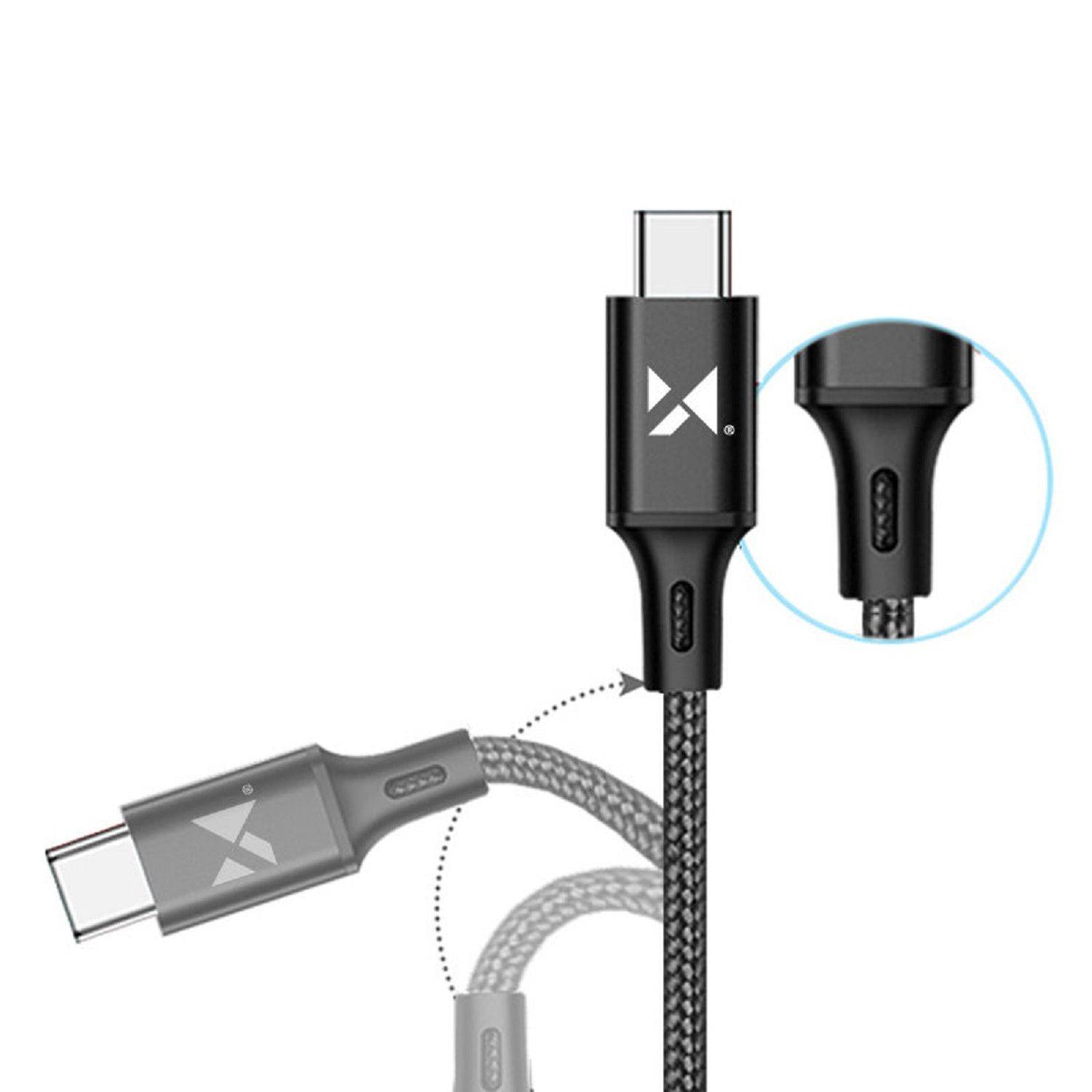 Wozinsky USB Ladekabel Schnellladekabel - USB Typ C 2.4A 2m Schwarz (WUC-C2B)