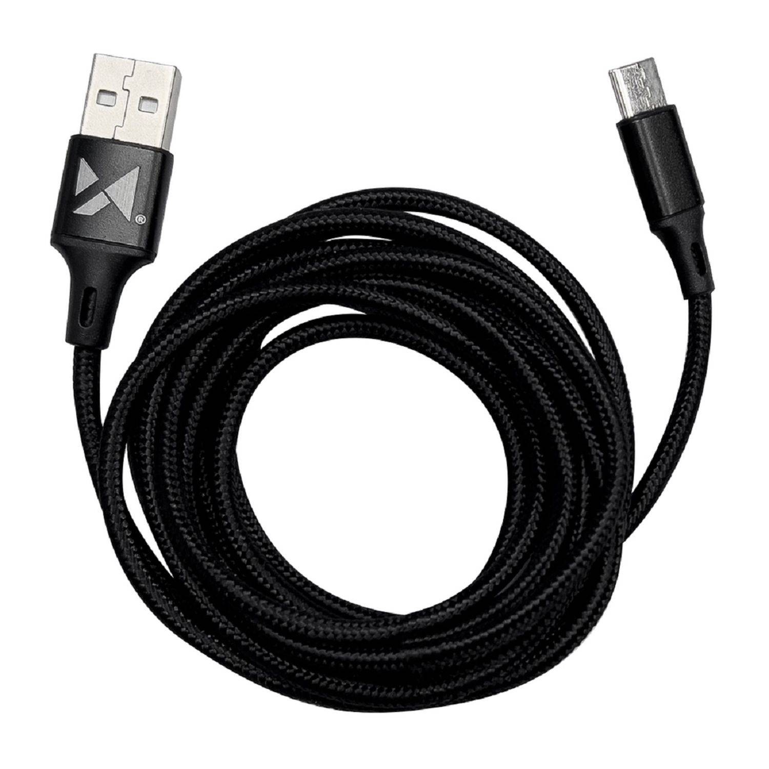 Wozinsky USB Ladekabel Schnellladekabel - USB Typ C 2.4A 2m Schwarz (WUC-C2B)