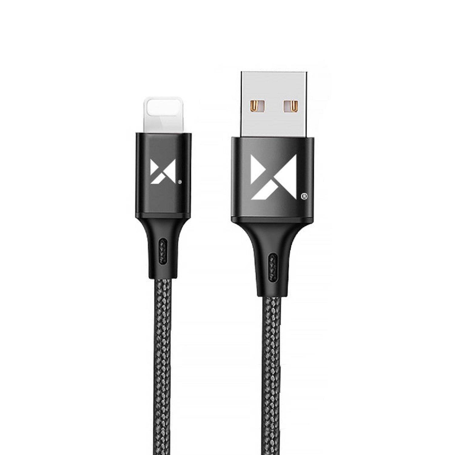 Wozinsky Ladekabel Lade- und Datenkabel USB Kabel - iPhone Anschluss 2.4A 1m Schwarz