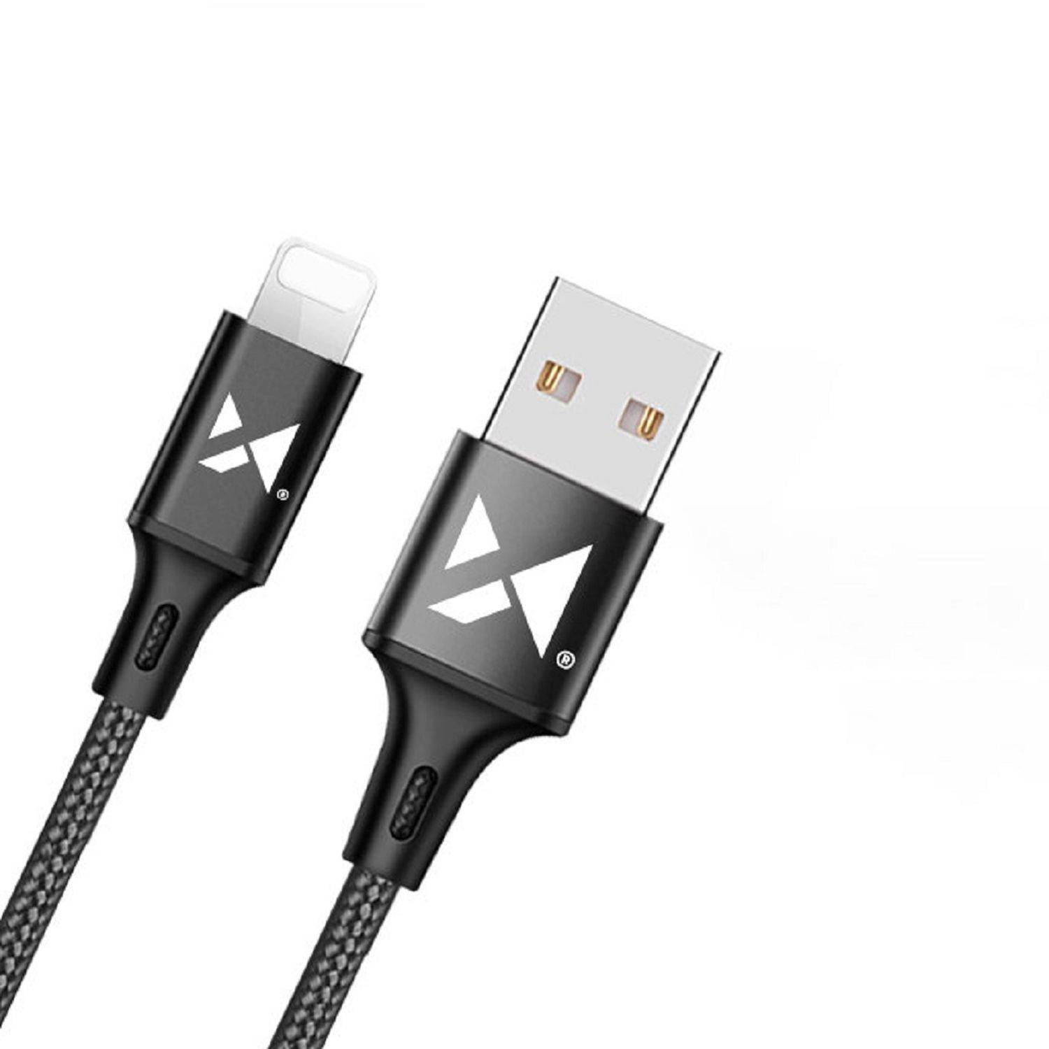 Wozinsky Ladekabel Lade- und Datenkabel USB Kabel - iPhone Anschluss 2.4A 1m Schwarz
