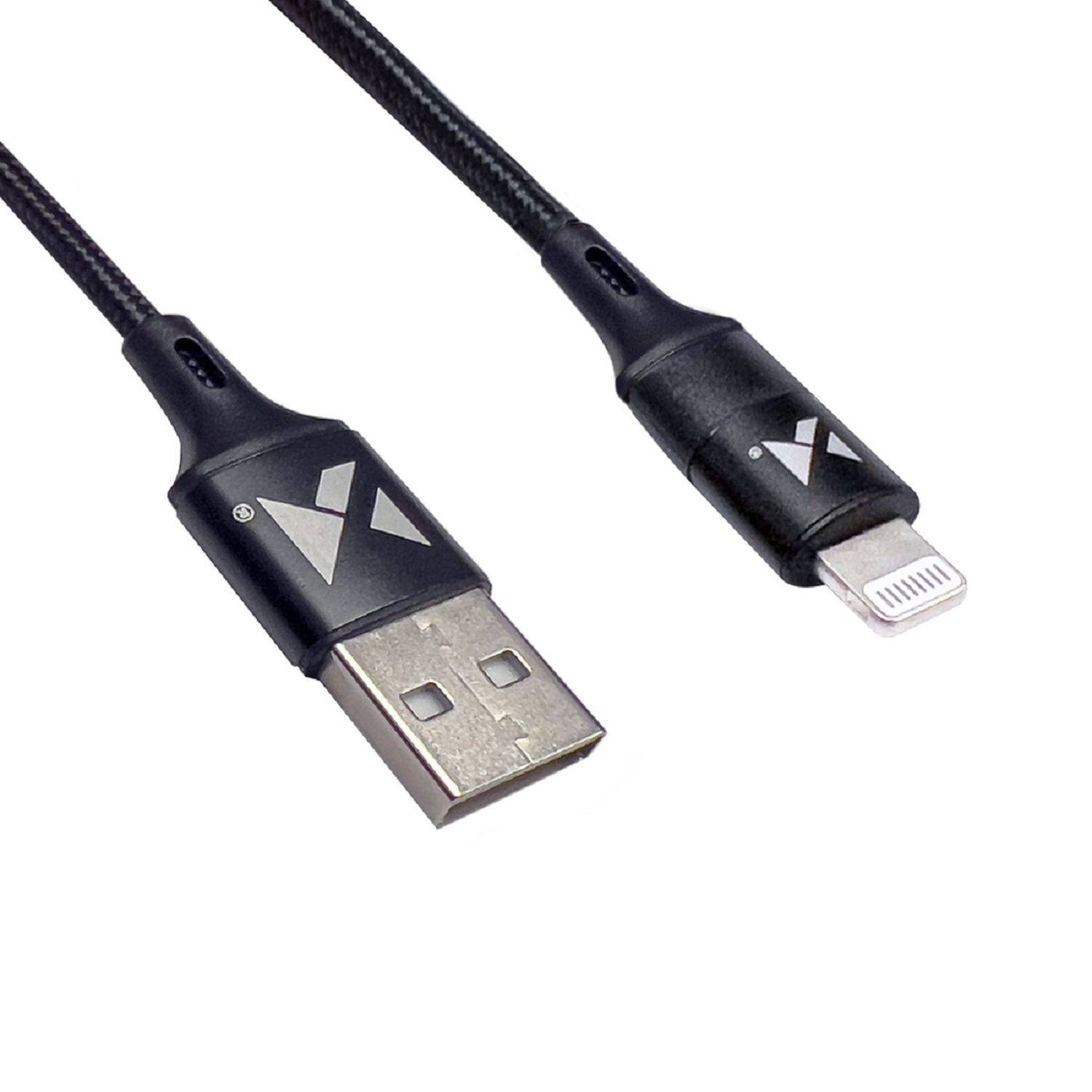 Wozinsky Ladekabel Lade- und Datenkabel USB Kabel - iPhone Anschluss 2.4A 1m Schwarz