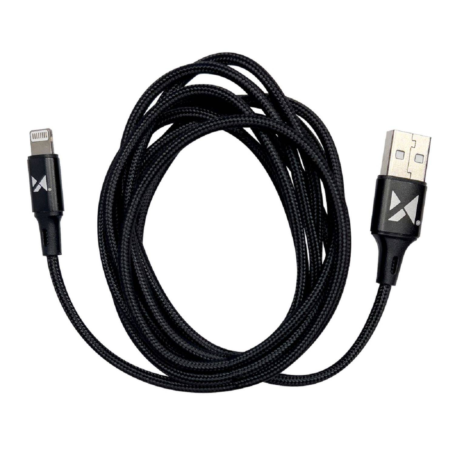 Wozinsky Ladekabel Lade- und Datenkabel USB Kabel - iPhone Anschluss 2.4A 1m Schwarz