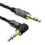 Wozinsky AUX-Kabel gewinkelt (männlich-männlich) Miniklinkenkabel Schwarz 1,5m