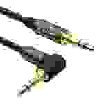 Wozinsky AUX-Kabel gewinkelt (männlich-männlich) Miniklinkenkabel Schwarz 2m