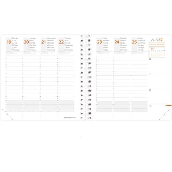 Terminkalender Time & Life Medium 16x16cm metallicblau 2026