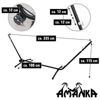 335x100 Verstellbares Hängemattengestell mit Rollen - 120kg Gestell Hängematte 335x100 Verstellbares Hängemattengestell mit Rollen - 120kg Gestell Hängematte