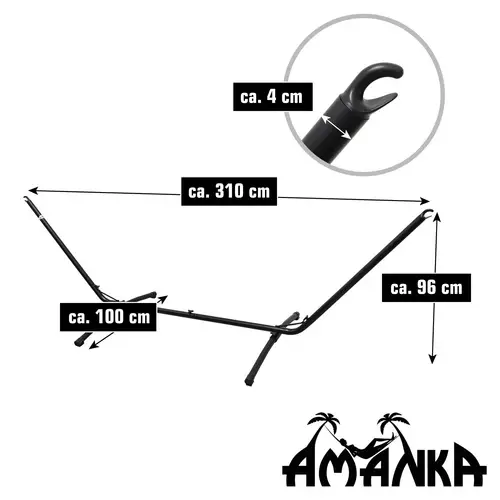 310x100 Hängemattengestell Outdoor 120kg - Metall Ständer Hängematte Gestell 310x100 Hängemattengestell Outdoor 120kg - Metall Ständer Hängematte Gestell