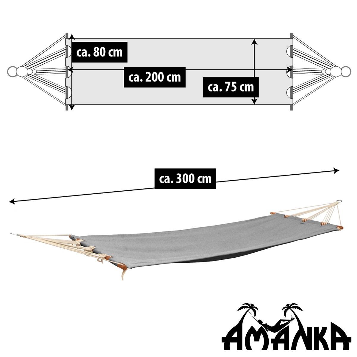 Bis 100kg: Outdoor Stabhängematte 1 Person - 190x80cm Hängematte Garten & Balkon