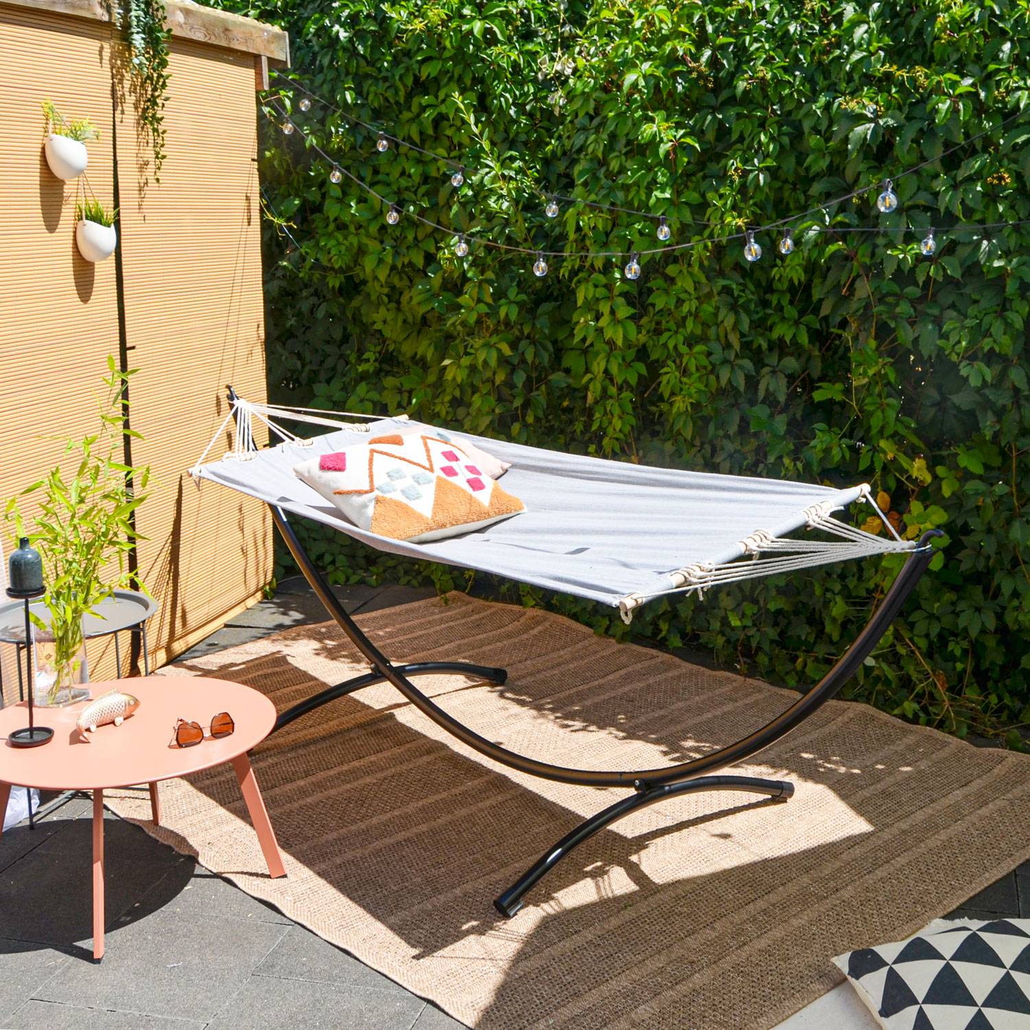 Outdoor Hängematte mit Gestell - 300cm Hängemattengestell 190x80 Stabhängematte