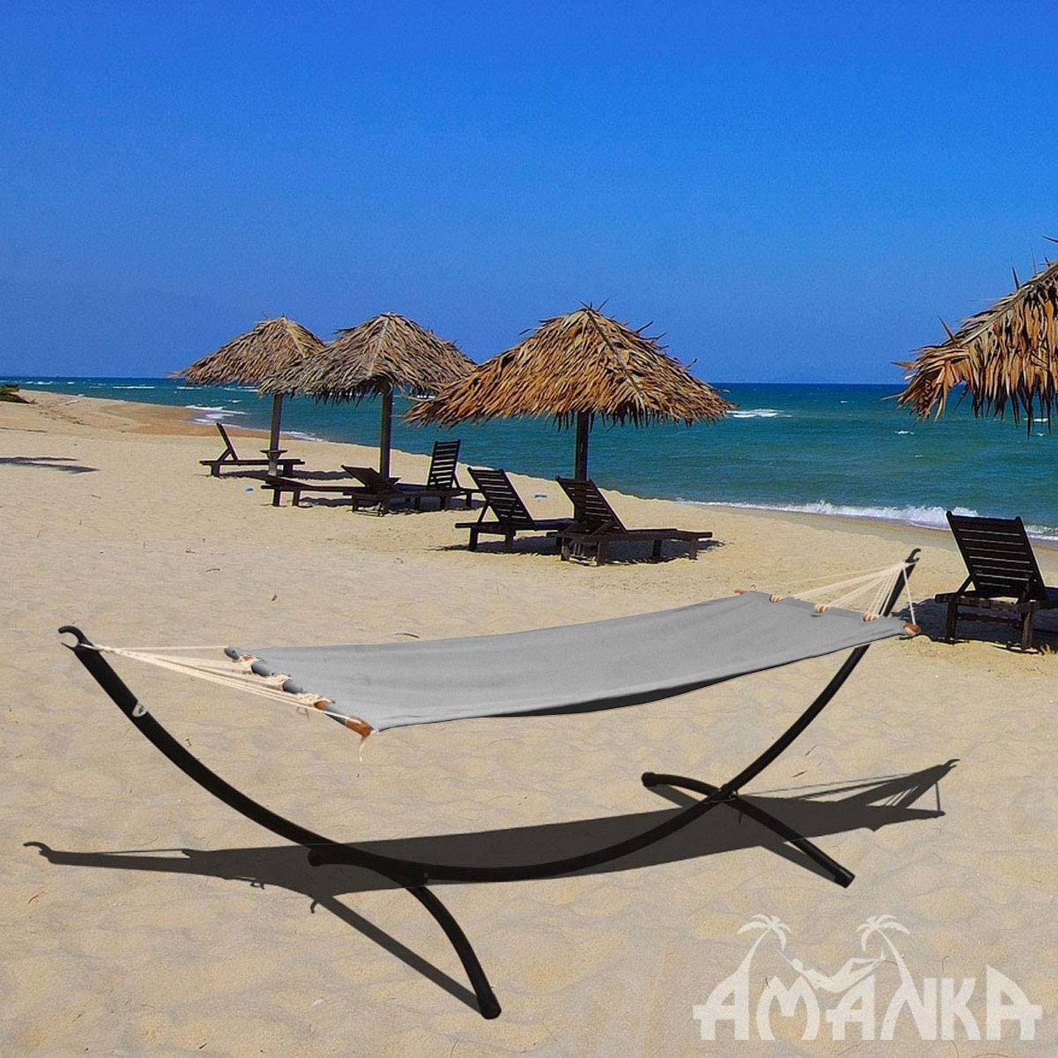 Outdoor Hängematte mit Gestell - 300cm Hängemattengestell 190x80 Stabhängematte