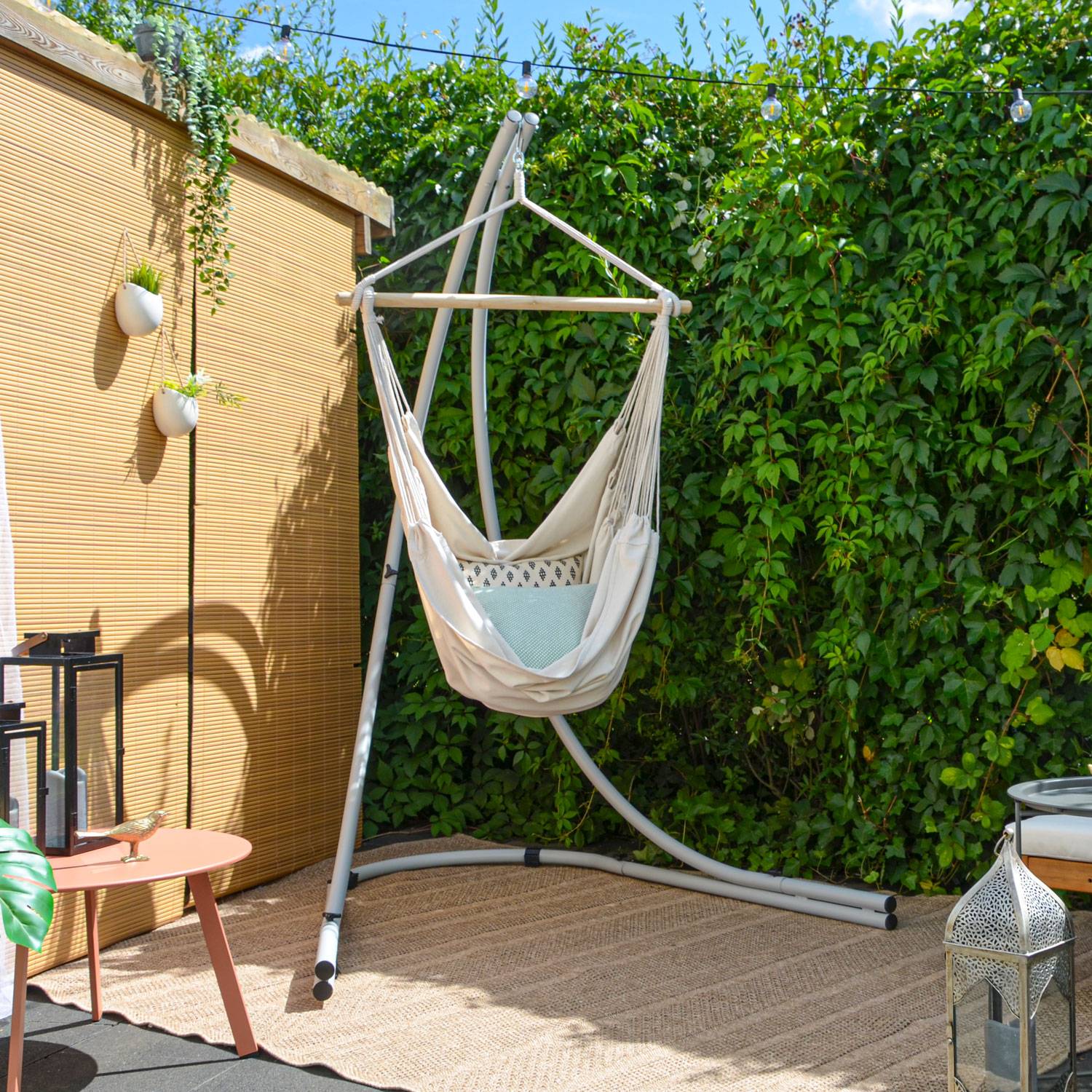 Bis 150kg: XL Hängesessel Gestell Outdoor - 210cm Ständer für Hängestuhl Garten