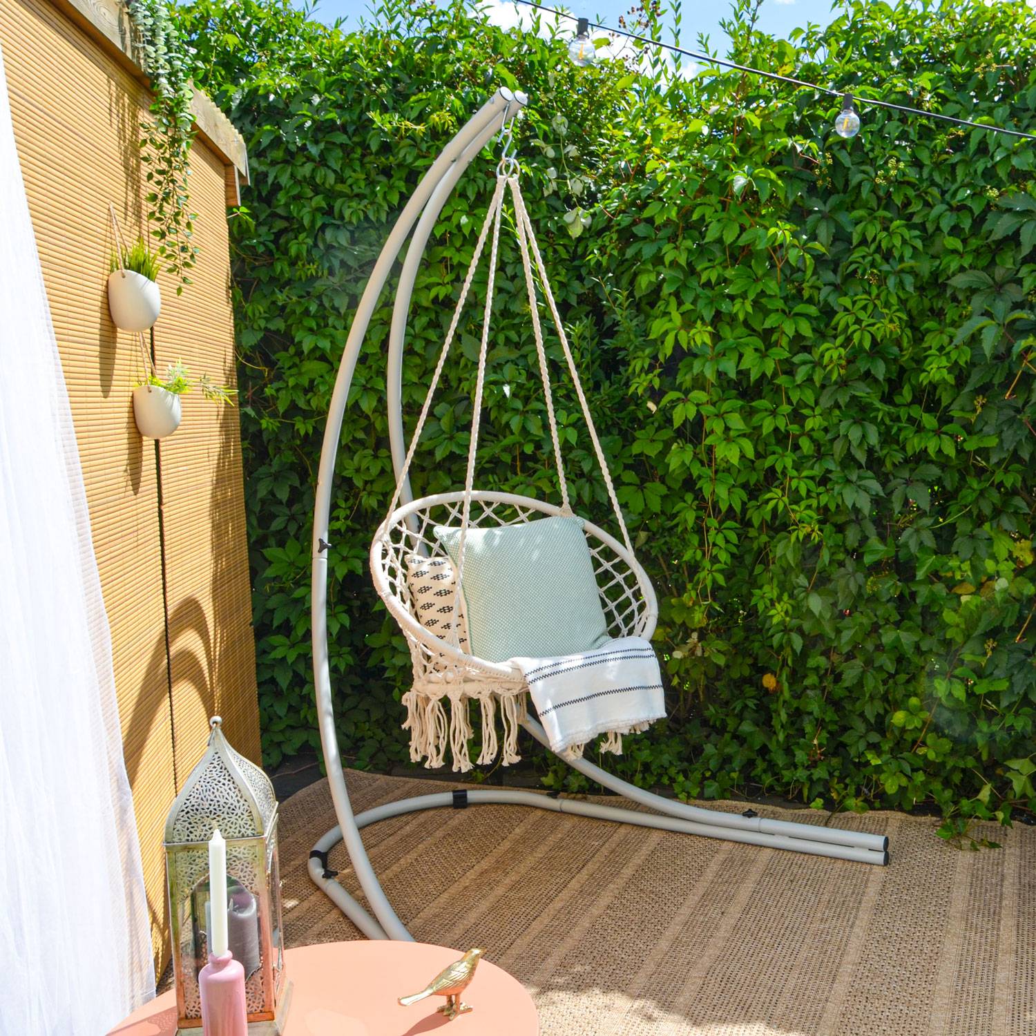 Bis 150kg: XL Hängesessel Gestell Outdoor - 210cm Ständer für Hängestuhl Garten