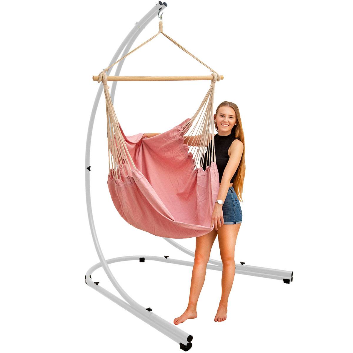 Bis 150kg: XL Hängesessel Gestell Outdoor - 210cm Ständer für Hängestuhl Garten
