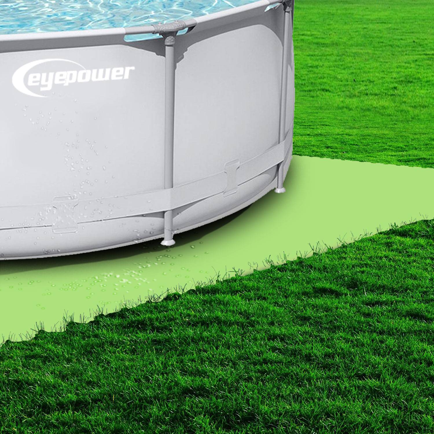 1,9m² Poolunterlage - 8 Große Poolmatten - 50x50 Outdoor Pool Bodenschutzmatte