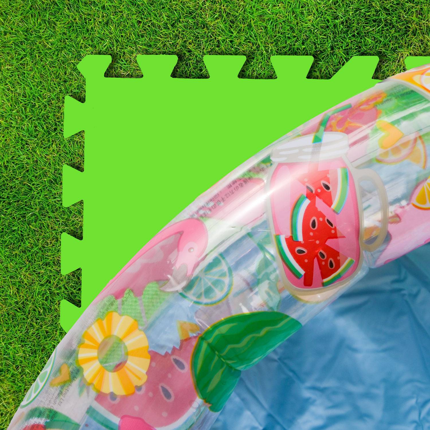 1,9m² Poolunterlage - 8 Große Poolmatten - 50x50 Outdoor Pool Bodenschutzmatte