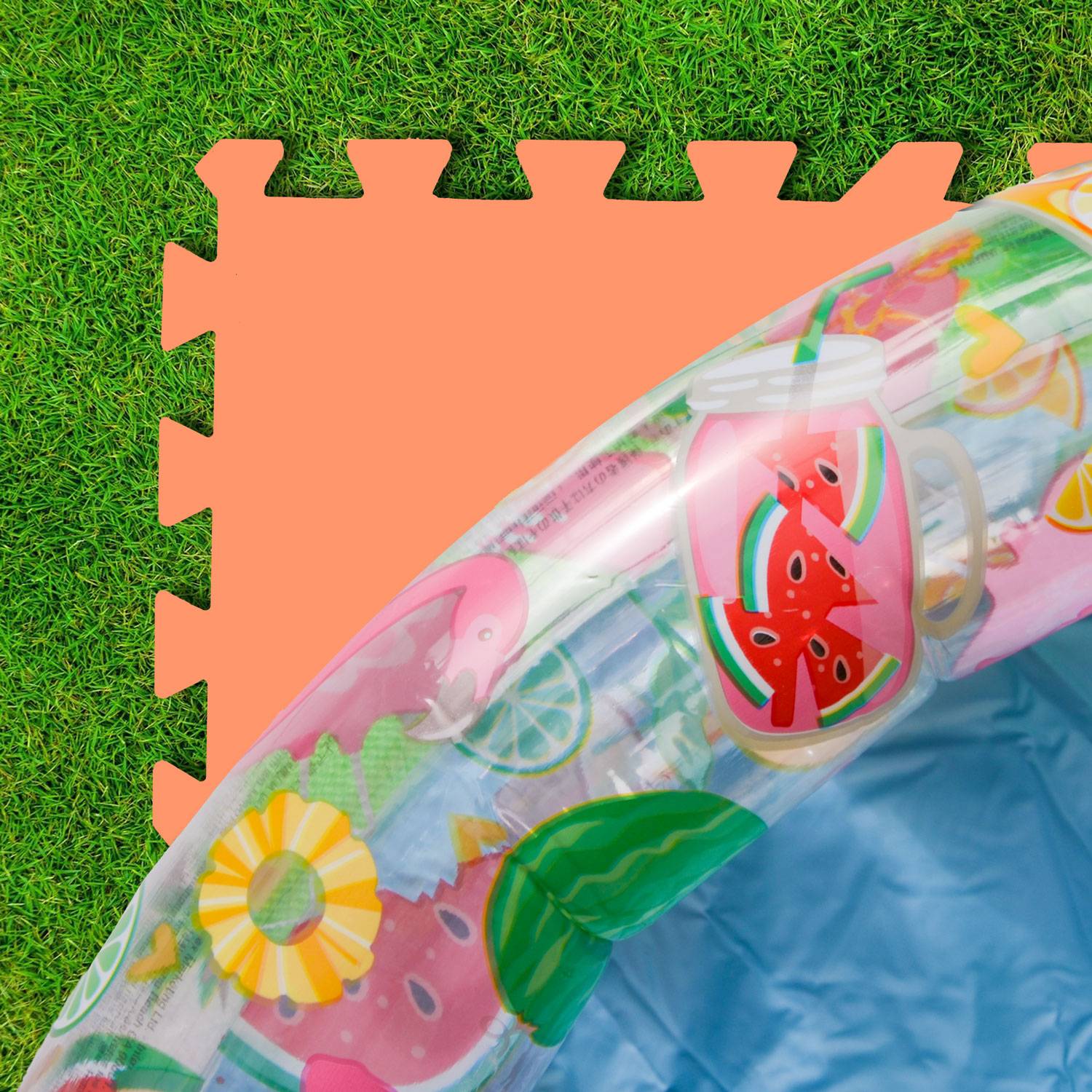 1,9m² Poolunterlage - 8 Große Poolmatten - 50x50 Outdoor Pool Bodenschutzmatte