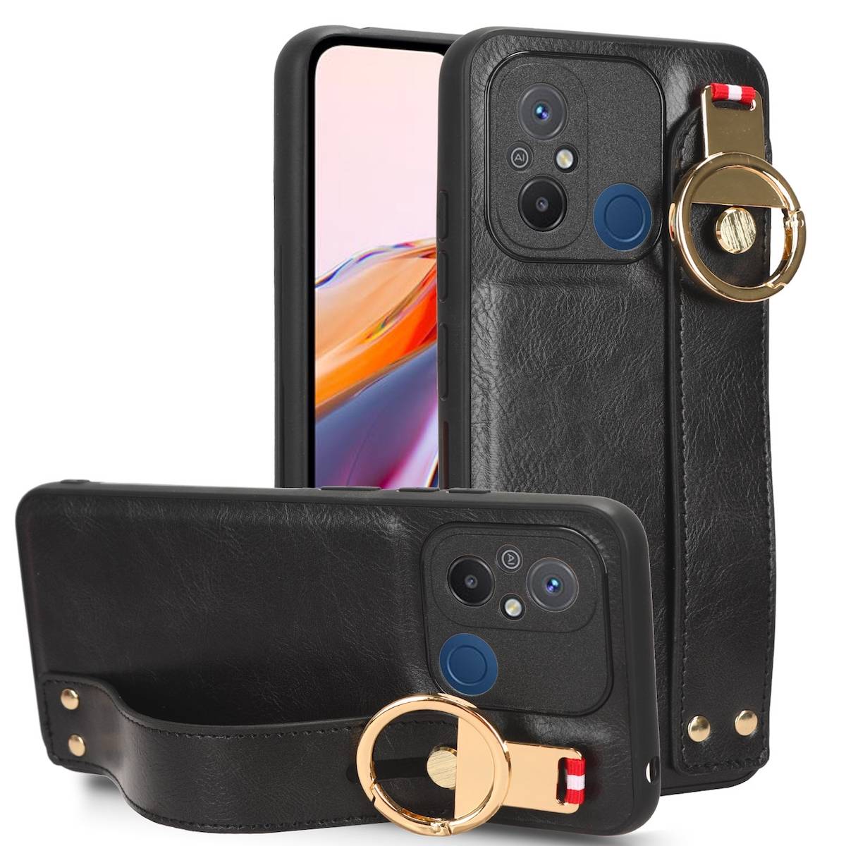 Für Xiaomi Redmi 12C Handy Hülle Tasche TPU mit Armband / Ringhalter