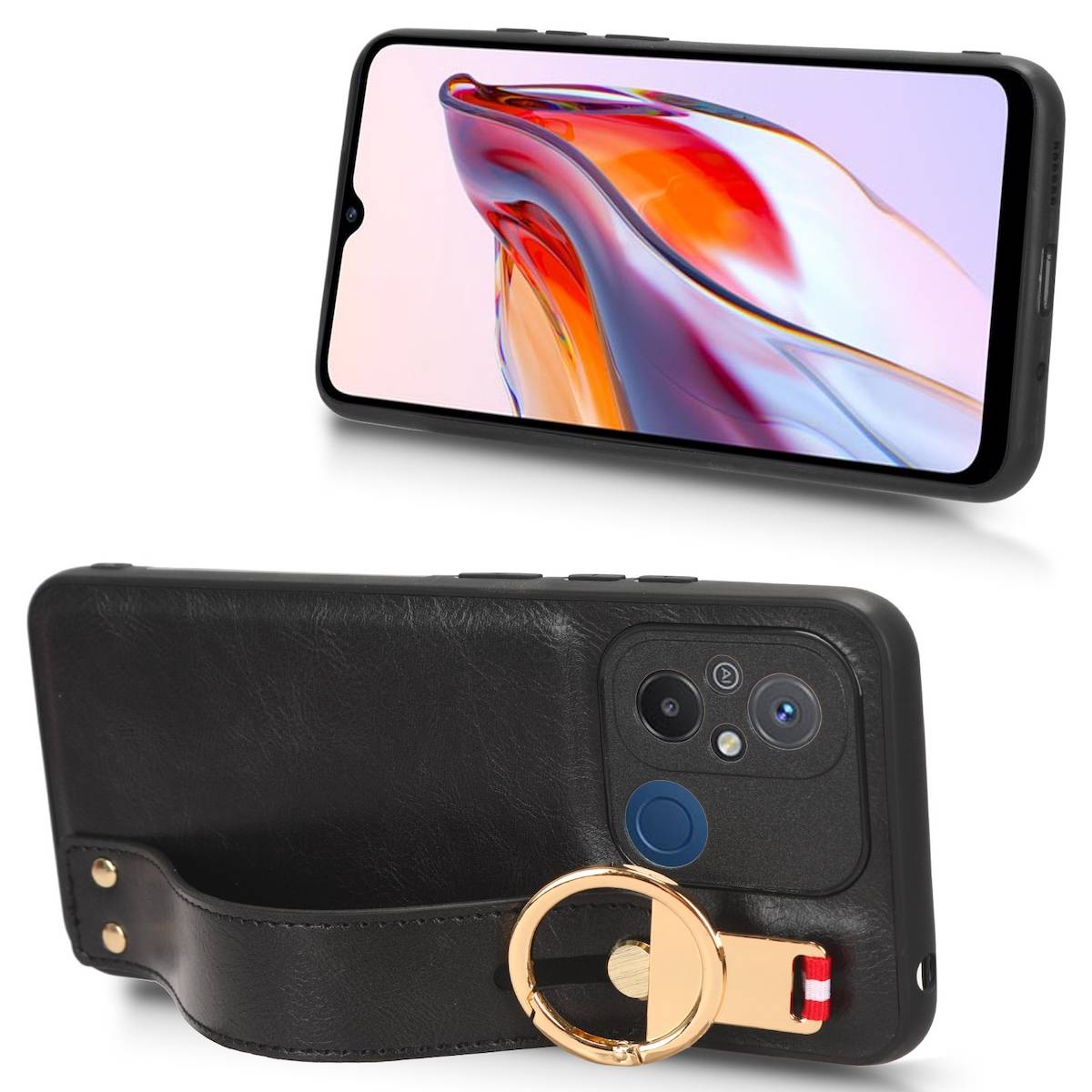 Für Xiaomi Redmi 12C Handy Hülle Tasche TPU mit Armband / Ringhalter