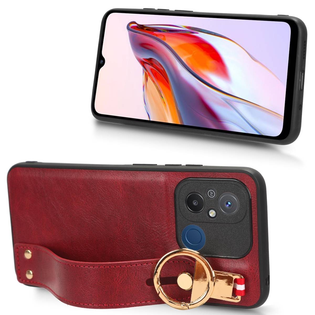 Für Xiaomi Redmi 12C Handy Hülle Tasche TPU mit Armband / Ringhalter