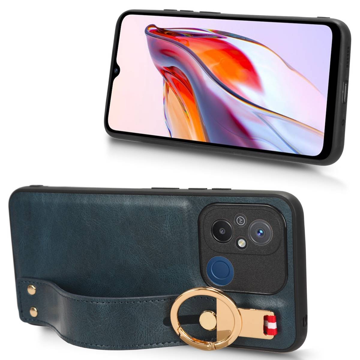 Für Xiaomi Redmi 12C Handy Hülle Tasche TPU mit Armband / Ringhalter