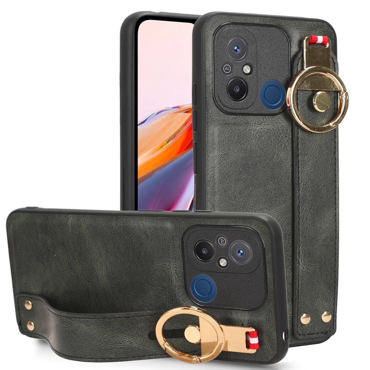 Für Xiaomi Redmi 12C Handy Hülle Tasche TPU mit Armband / Ringhalter