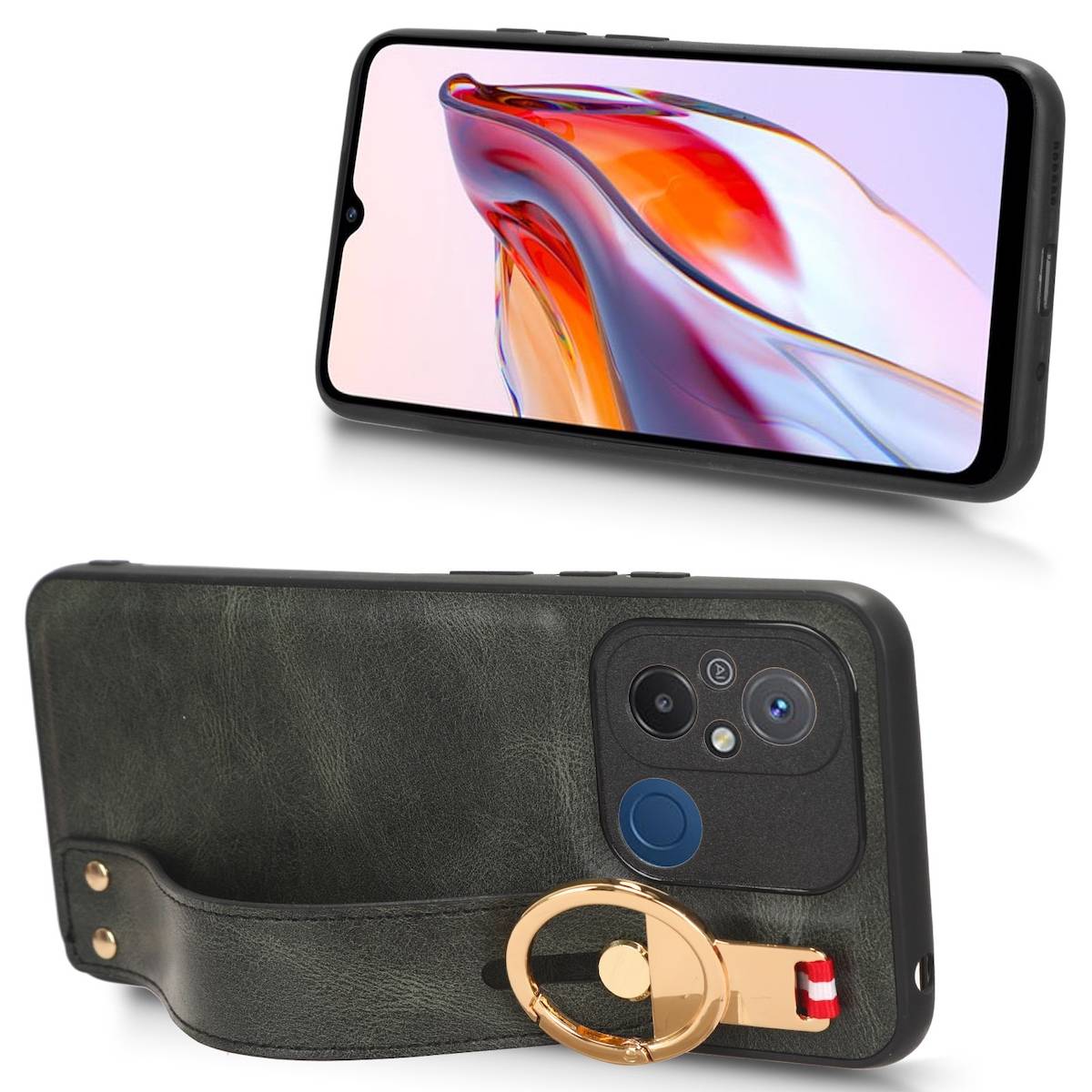 Für Xiaomi Redmi 12C Handy Hülle Tasche TPU mit Armband / Ringhalter