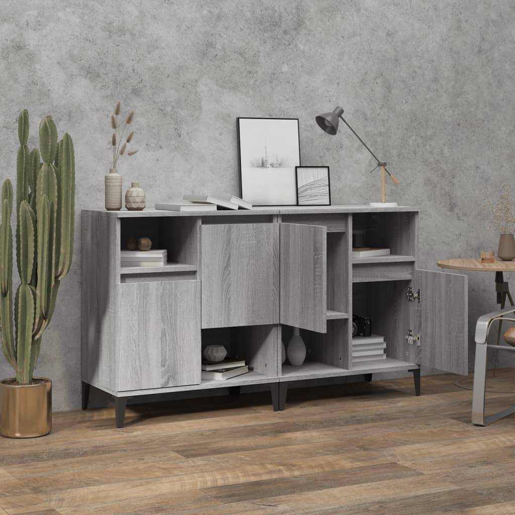 vidaXL Sideboards 2 Stk. Grau Sonoma 60x35x70 cm Holzwerkstoff