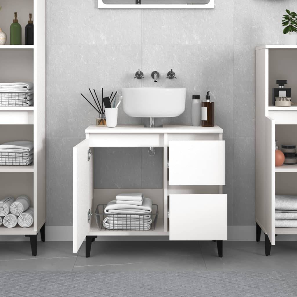 vidaXL Badschrank Weiß 65x33x60 cm Holzwerkstoff