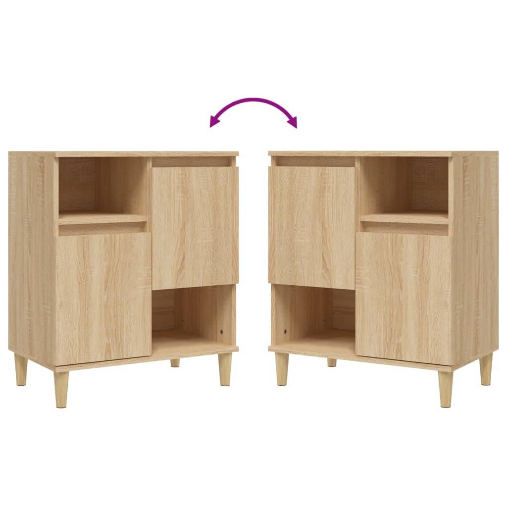 vidaXL Sideboards 3 Stk. Sonoma-Eiche 60x35x70 cm Holzwerkstoff