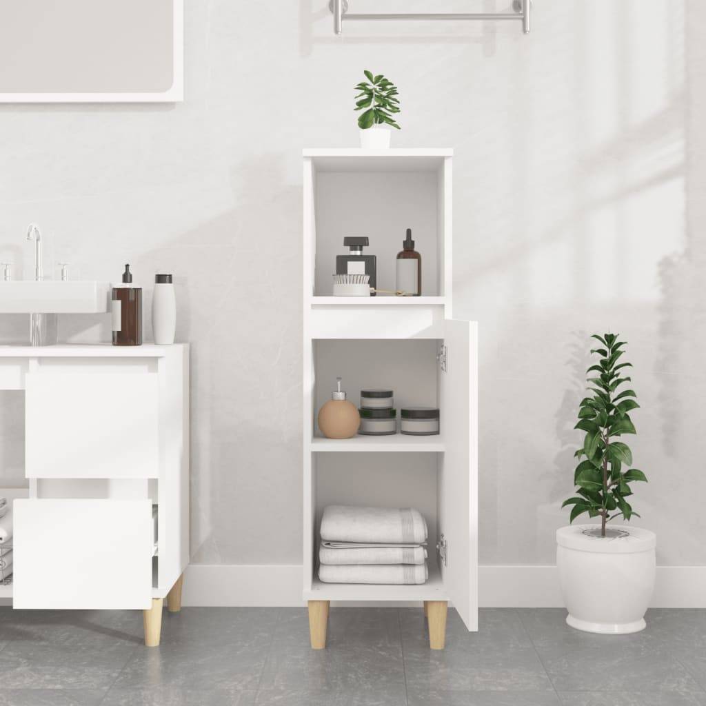 vidaXL Badschrank Weiß 30x30x100 cm Holzwerkstoff