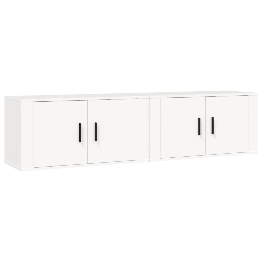 vidaXL TV-Wandschränke 2 Stk. Weiß 80x34,5x40 cm