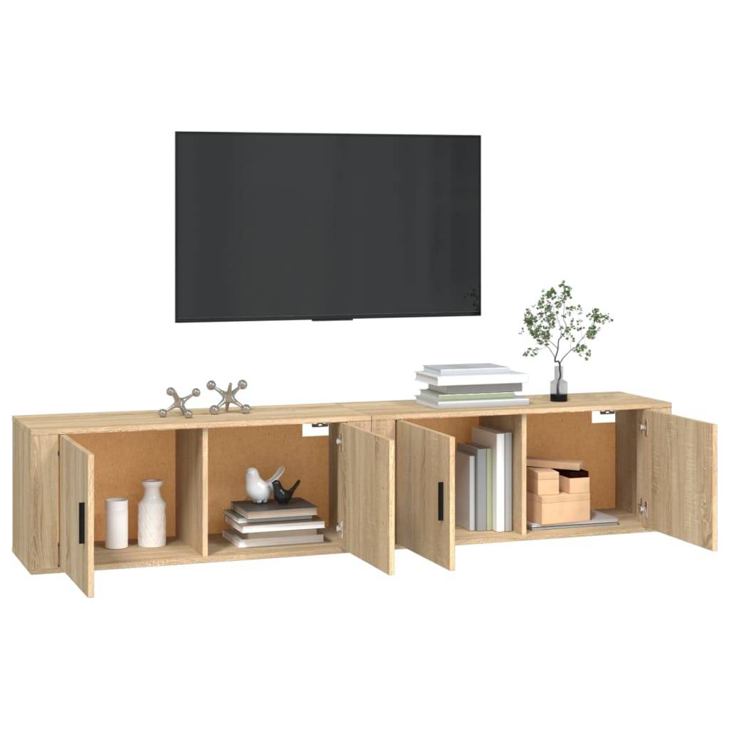 vidaXL TV-Wandschränke 2 Stk. Sonoma-Eiche 100x34,5x40 cm