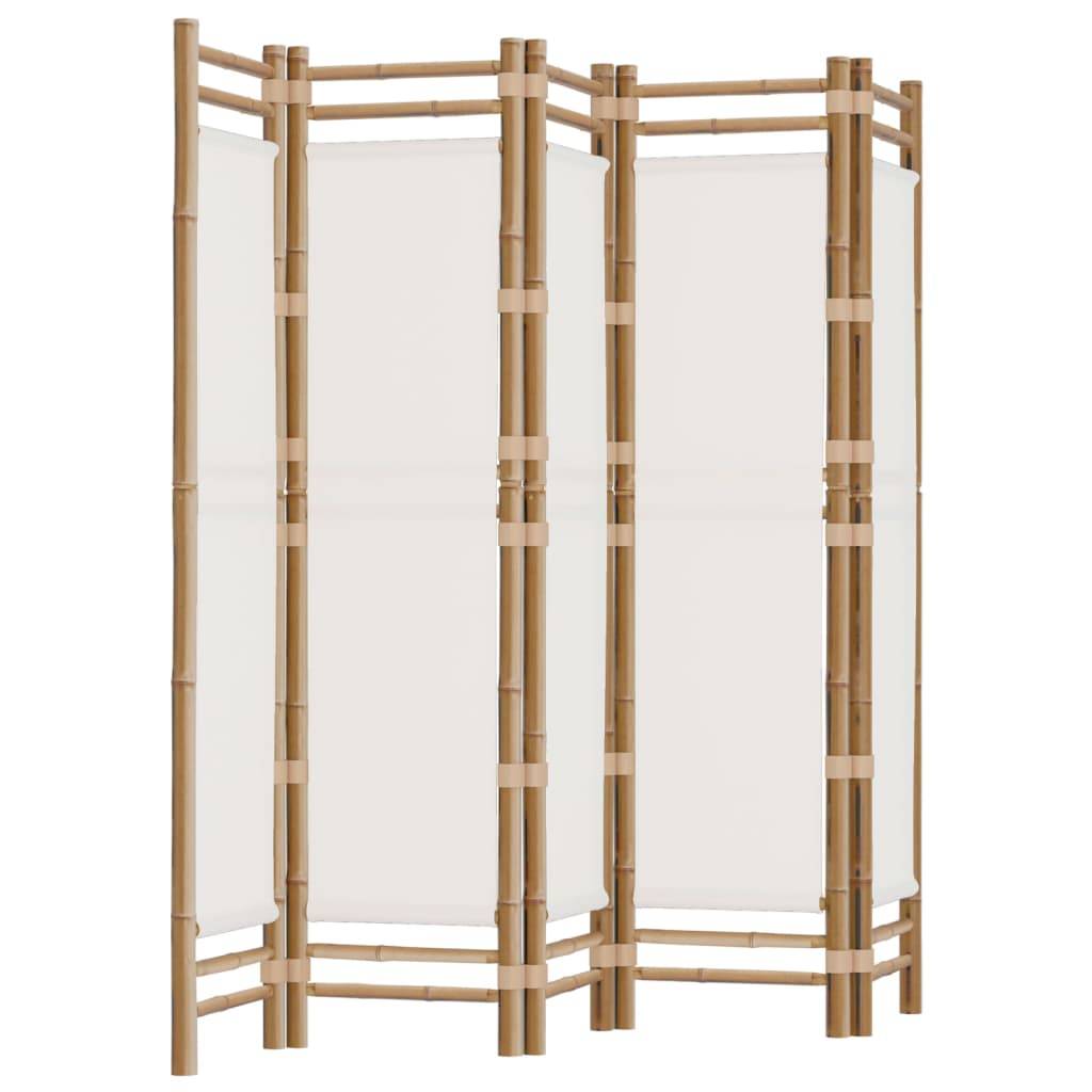 vidaXL 5-tlg. Paravent Faltbar 200 cm Bambus und Canvas