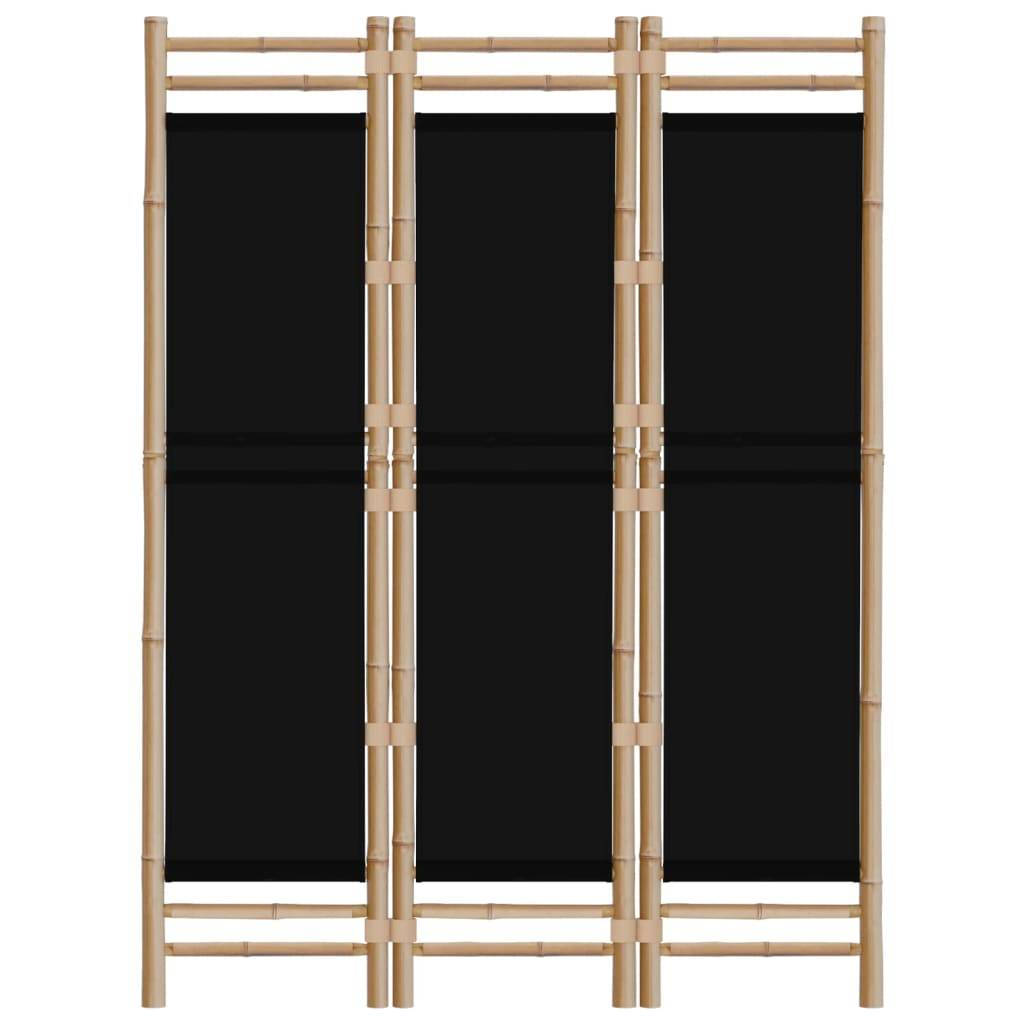 vidaXL 3-tlg. Paravent Faltbar 120 cm Bambus und Canvas