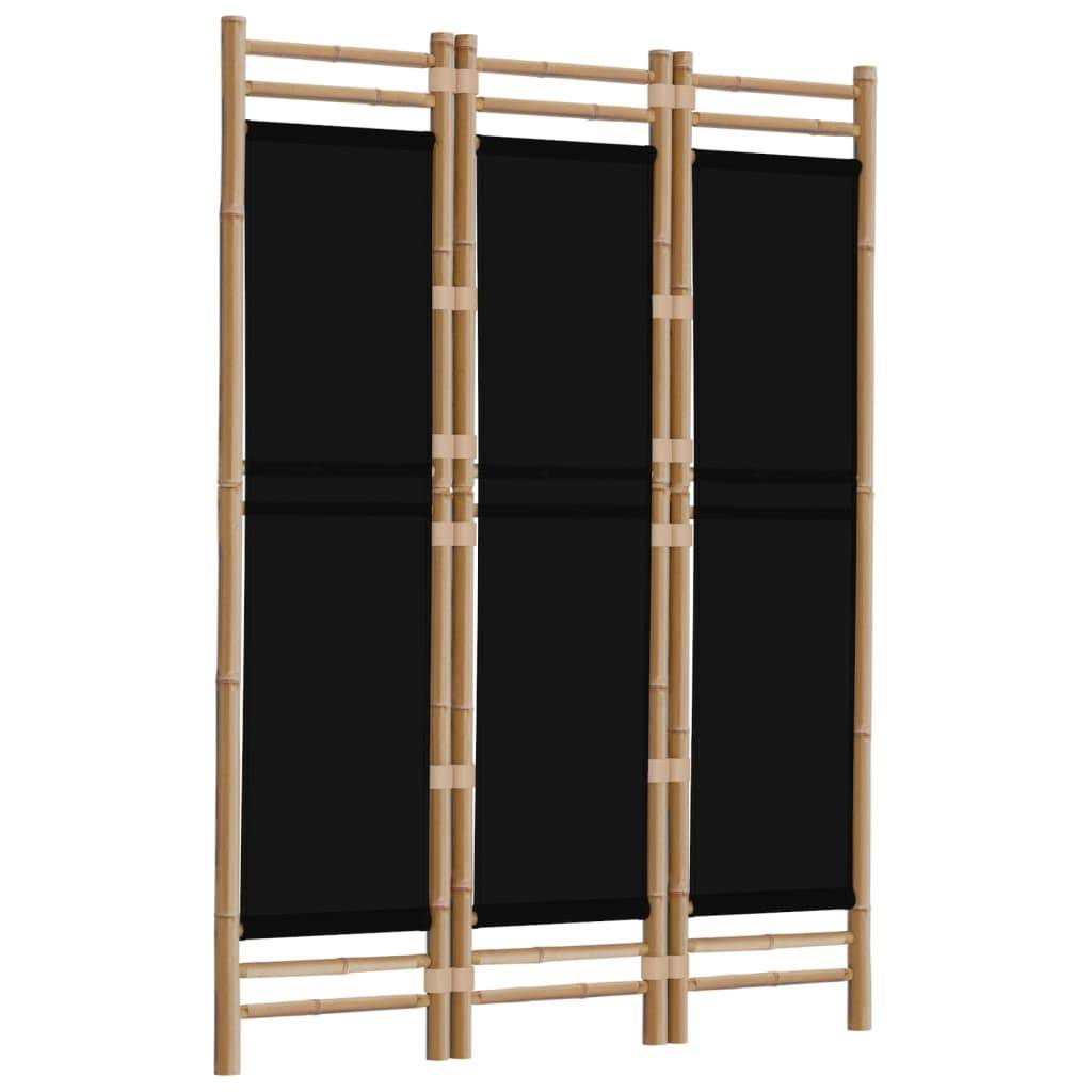 vidaXL 3-tlg. Paravent Faltbar 120 cm Bambus und Canvas