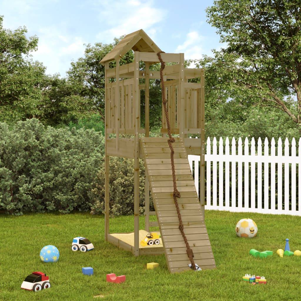 vidaXL Spielturm mit Kletterwand Imprägniertes Kiefernholz