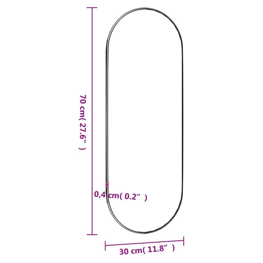 vidaXL Wandspiegel 30x70 cm Glas Oval