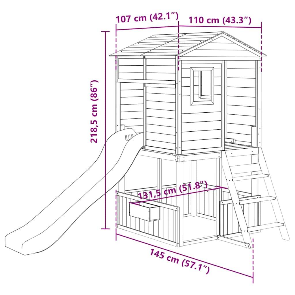 vidaXL Spielturm Massivholz Tanne