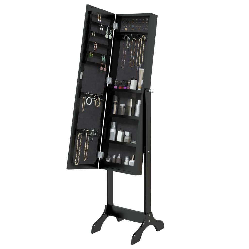 vidaXL Standspiegel Schwarz 34x37x146 cm