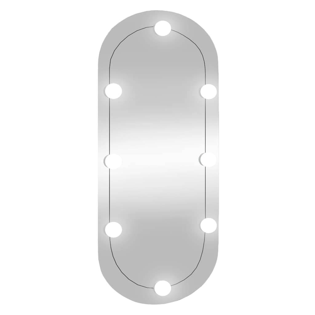 vidaXL Wandspiegel mit LED-Leuchten 35x80 cm Glas Oval