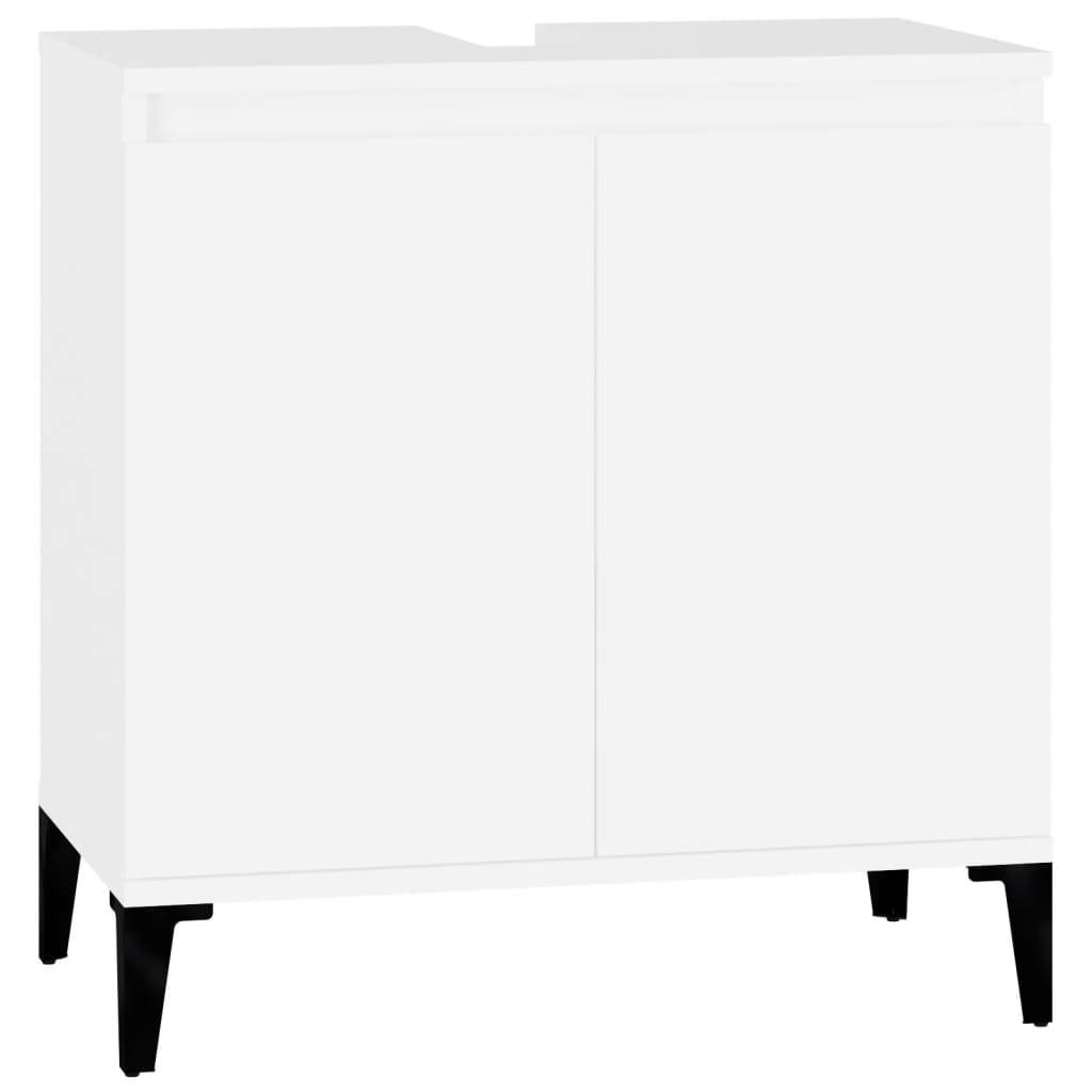 vidaXL Waschbeckenunterschrank Weiß 58x33x60 cm Holzwerkstoff