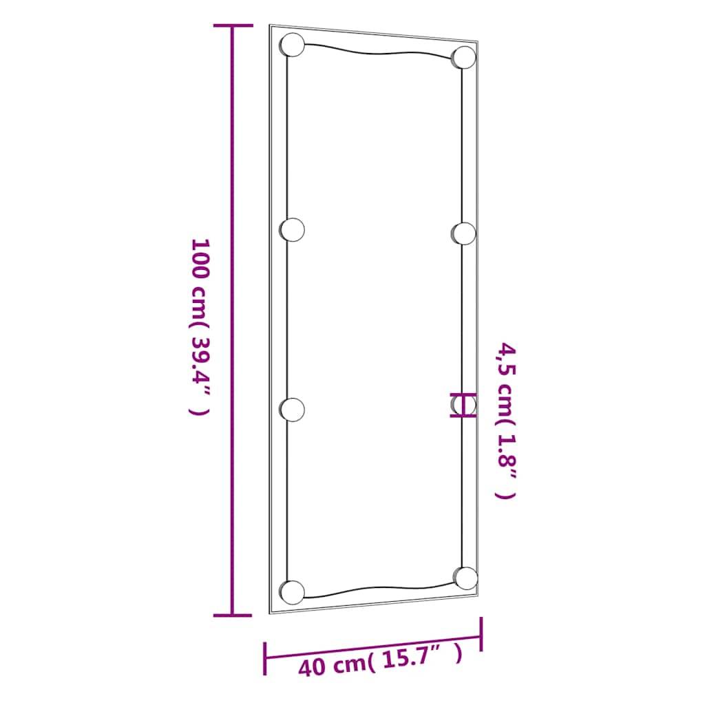 vidaXL Wandspiegel mit LED-Leuchten 40x100 cm Glas Rechteckig