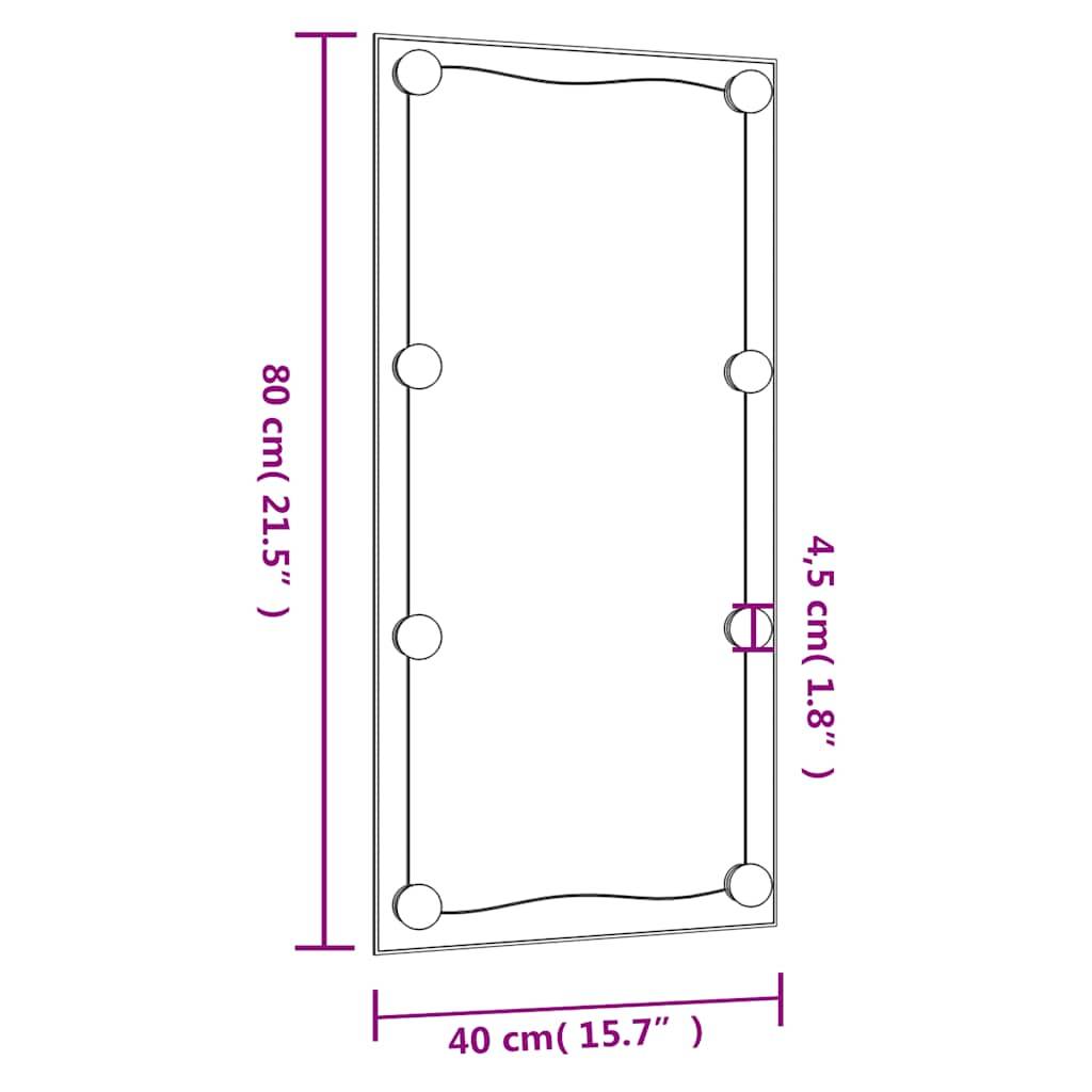 vidaXL Wandspiegel mit LED-Leuchten 40x80 cm Glas Rechteckig