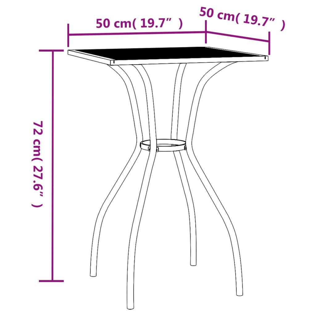 vidaXL Gartentisch Anthrazit 50x50x72 cm Stahlgitter