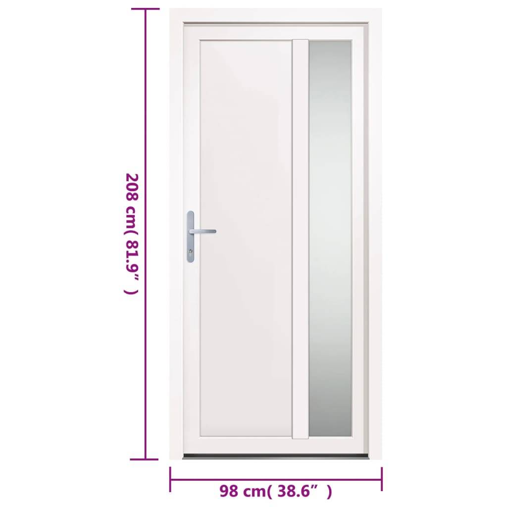 vidaXL Haustür Weiß 98x208 cm PVC